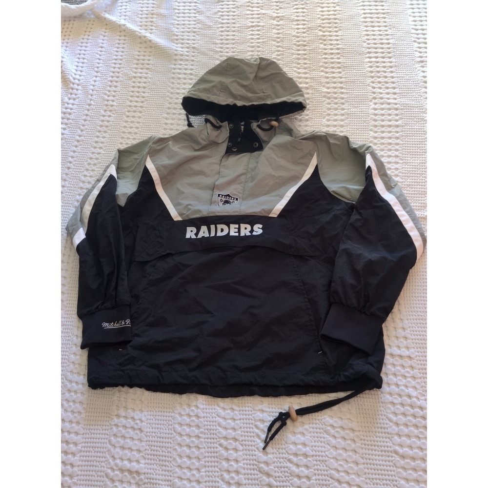 Mitchell & Ness Throwback Raiders Windbreaker Pullover Jacket Snap Hooded